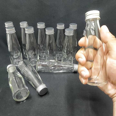 Lọ Thủy Tinh Nhỏ 100ml (combo 15 cái) trụ cao nắp thiếc bạc – Chai thủy tinh nhỏ - Chai thủy tinh đựng thức uống