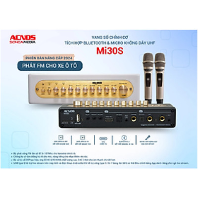 Vang số chỉnh cơ tích hợp Bluetooth & Micro không dây UHF ACNOS MI30S