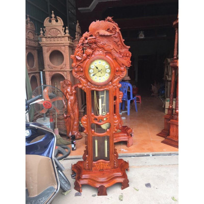 Đồng hồ cây Anh hùng tương ngộ gỗ hương đá