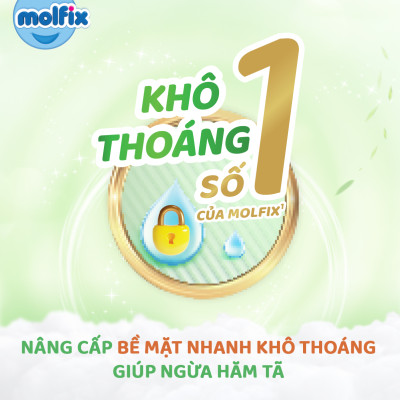 Tã/bỉm dán sơ sinh Molfix Thiên nhiên Jumbo Newborn (dưới 5kg) - Gói 70 miếng