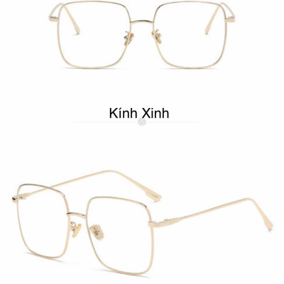 Kính Mắt Chống Ánh Sáng Xanh Dáng Vuông Overisze Kim Loại Thời Trang - Hàng Cao cấp