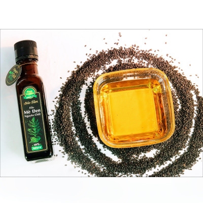 Dầu Mè Đen Nguyên Chất Bảo Tâm (Dầu Mè Nguyên Chất, Dầu Vừng Đen Nguyên Chất) – Sản xuất từ Hạt Mè Đen Thuần Chủng Tự nhiên, Cao cấp - Nấu Canh, Trộn Salad, Cho bé Ăn Dặm - Hàng Chính Hãng – 120 ml