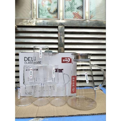 Set bình thủy tinh kèm 6 cốc sang trọng hiện đại dày dặn