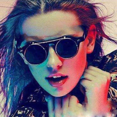 Kính mát Mắt Tròn 2 Lớp Thời Trang Đi Đường, Selfie Chụp Ảnh Retro Siêu Chất