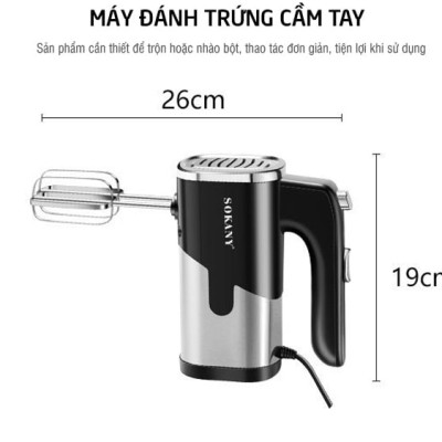 Máy Đánh Trứng Sokany SK-6621 Công Suất 800W, 5 Cấp Độ - Tặng 4 Que Đánh Trứng, Làm Bánh Inox 304 - HÀNG CHÍNH HÃNG - DELIYA