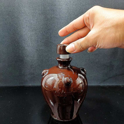 Nậm Đựng Rượu 500ML gốm sứ mẫu quả lê màu nâu bóng - Nậm Rượu Cao Cấp chất lượng đảm bảo (L3)