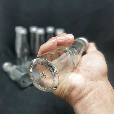 Lọ Thủy Tinh Nhỏ 100ml (combo 15 cái) trụ cao nắp thiếc bạc – Chai thủy tinh nhỏ - Chai thủy tinh đựng thức uống