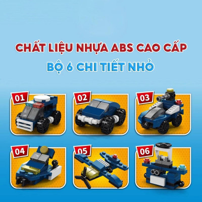 Đồ Chơi Lắp Ráp Chiến Binh Cảnh Sát Siêu Cấp 6 Trong 1 - Super Police Warrior - Toys&Joys 8971-6 (135 Mảnh Ghép)