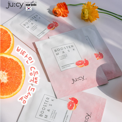 Combo 10 Mặt nạ dưỡng trắng căng bóng da Hàn Quốc Ju:cy Booster Mask 