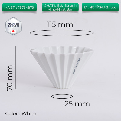 Phễu sứ V60 02 Origami Dripper M Pour over