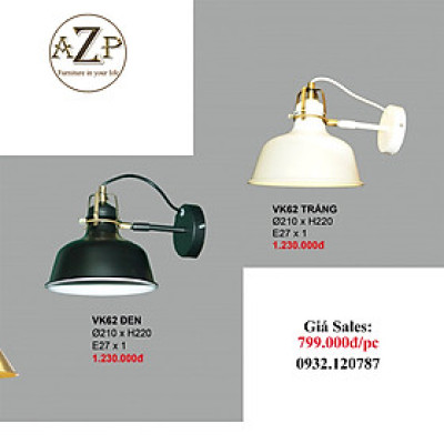 AZP - ĐÈN ỐP VÁCH / ĐÈN TRANG TRÍ / ĐÈN TREO TƯỜNG PHÒNG KHÁCH, PHÒNG NGỦ, NHÀ HÀNG, KHÁCH SẠN AZP-VK62 phong cách đương đại, hàng nhập khẩu AZP
