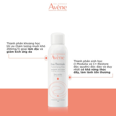 Nước xịt khoáng cấp ẩm và làm dịu da AVÈNE THERMAL SPRING WATER