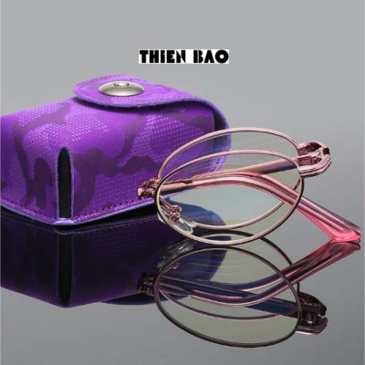 Kính lão thị, kính viễn thị trung niên đọc chữ màu Hồng sang KV8G PINK hàng đẹp tròng Nhật gấp gọn