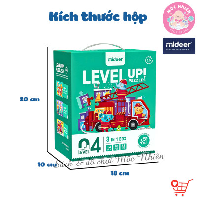 Đồ Chơi Xếp Hình Puzzle Level 4 Mideer - Kỳ lân Ngựa hồng - Giao thông - Khủng long (gồm 03 tranh 54 - 70 và 88 Mảnh Ghép)