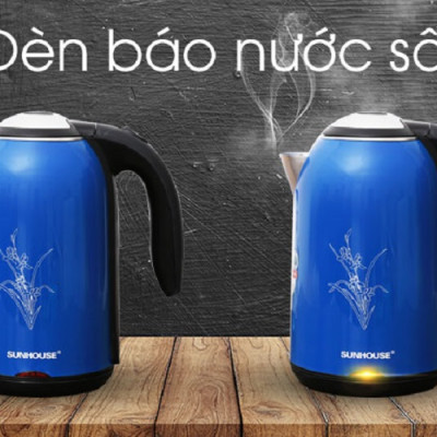 Bình Ấm Siêu Tốc Điện Inox 2 Lớp Sunhouse SHD1382 - Màu Ngẫu Nhiên - Chính Hãng