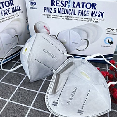 Khẩu trang y tế N95 có van thở Khánh An kháng khuẩn ngăn bụi mịn