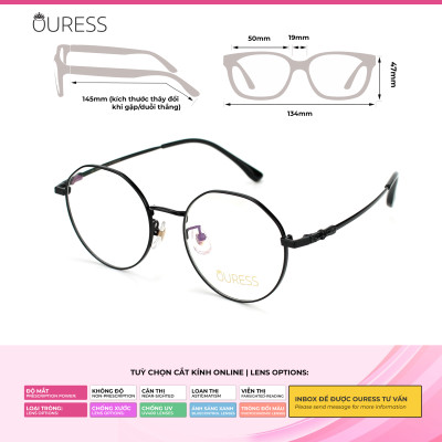 Gọng kính cận H0011 và 5201321 chất liệu titan thời trang mắt kính OURESS nam nữ siêu nhẹ siêu bền