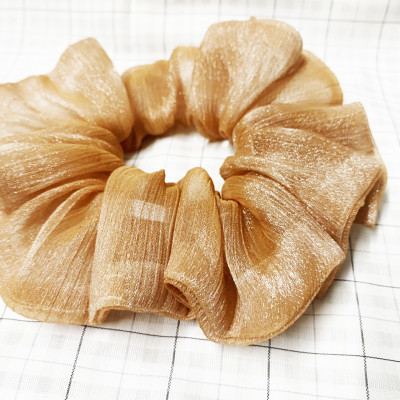 Cột tóc scrunchies màu cánh dán ánh kim size trung
