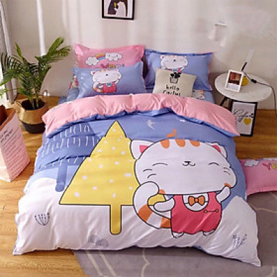 Bộ drap và vỏ chăn cotton Classic Kid VCK2011 ( 4 món )