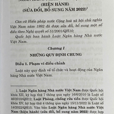 Luật Ngân Hàng Nhà Nước Việt Nam ( Hiện hành ) ( Sửa đổi, bổ sung năm 2022 )