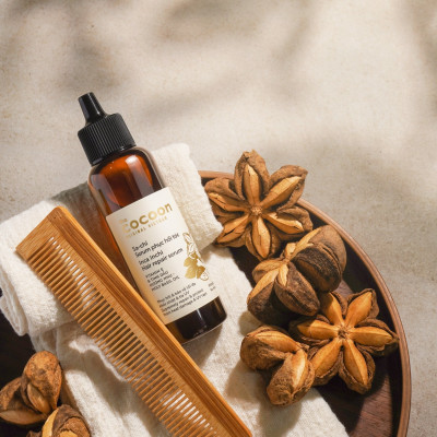 Combo Gel bí đao rửa mặt Cocoon 140ml + Serum Sa-Chi phục hồi tóc Cocoon 70ml