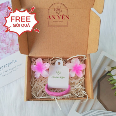 Set Quà Tặng Cột Tóc Quốc Tế Thiếu Nhi 1/6 No.3, Set Quà Kẹp Hoa Sứ Mini Và Cột Tóc Tặng Bé