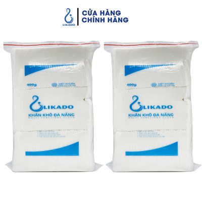 4 Bịch Khăn vải khô đa năng LIKADO 400g Mẫu Mới (15 x 20cm) 