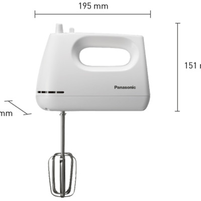 Máy đánh trứng cầm tay Panasonic MK-GH3WRA - 4 que đánh trứng và trộn bột bằng thép không gỉ - Công suất 175W - 5 tốc độ - Chức năng an toàn bảo vệ động cơ - Hàng chính hãng - Bảo hành chính hãng 12 tháng