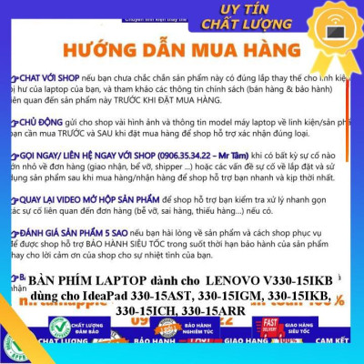 BÀN PHÍM LAPTOP dùng cho LENOVO V330-15IKB dùng cho IdeaPad 330-15AST 330-15IGM 330-15IKB 330-15ICH 330-15ARR - Hàng Nhập Khẩu New Seal