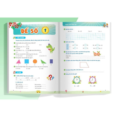 Sách - Phiếu Ôn Hè Toán Và Tiếng Việt Lớp 1 - Combo 2 Cuốn - Megabook