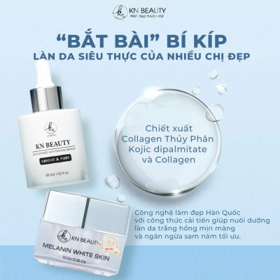 [Mẫu cũ] Bộ 2 sản phẩm Trắng Da Ngừa Nám KN Beauty: Kem dưỡng 10g + Serum 30ml