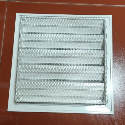 Miệng gió nan Z louver 450x450 kèm lưới chắn côn trùng lắp lỗ thông gió