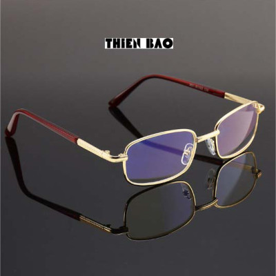 Kính lão thị, viễn thị toàn viền, kim loại NAM NỮ VÀNG GOLD PUMA02 tròng phản quang  chống mỏi chuẩn độ cao cấp