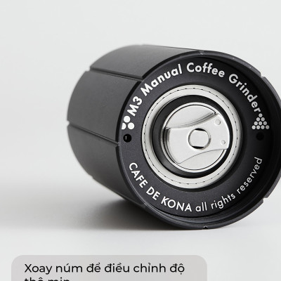Cối xay tay M3 cà phê lưỡi thép CNC thân nhôm Cafede Kona