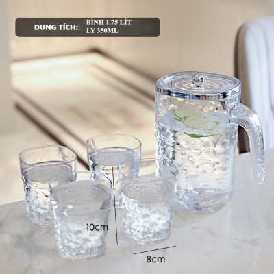 Bình nước Nhựa 1.75L và Ly nhựa 350ML (Phân loại bình và Ly bán riêng)