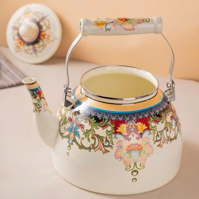 Ấm Đun Nước Bếp Từ Thép Tráng Men Lớn 3.3L Retro Kiểu Hoàng Gia – Tiện Lợi & Sang Trọng - HÀNG CHÍNH HÃNG MINIIN