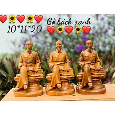 Tượng bác hồ bằng gỗ bách xanh thơm nức kt  cao 20×11×10cm