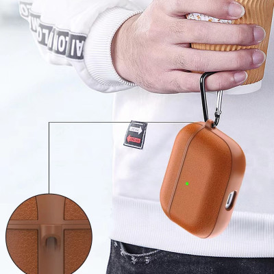 BAO WIWU CALFSKIN GENUINE LEATHER CASE DÀNH CHO ARIPOD 3, CHẤT LIỆU DA THẬT KẾT HỢP KHUNG NHỰA CAO CẤP- Hàng Chính Hãng