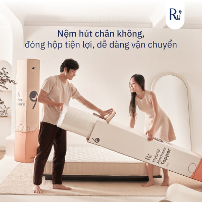 Nệm Hybrid Ru9 25cm - Công Nghệ Mới Kết Hợp Túi Lò Xo Và Foam | Tùy Chọn Độ Êm | 4 Kích Thước