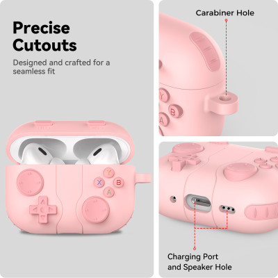 Case vỏ ốp bảo vệ dành cho tai nghe Airpods 1, 2, 3, 4, airpod Pro 1, Pro 2 silicon kèm móc kim loại - Hàng chính hãng