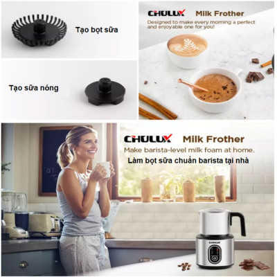 Máy tạo bọt sữa chuyên nghiệp 4 trong 1 dùng cho quán 4 trong 1 Chulux JMF-988S - HÀNG NHẬP KHẨU