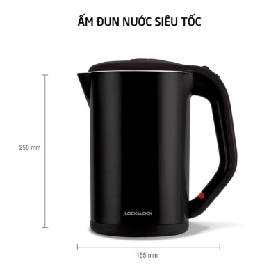 Bình Đun Siêu Tốc 2 Lớp Lock&Lock EJK738BLK (1.7L) - Hàng Chính Hãng