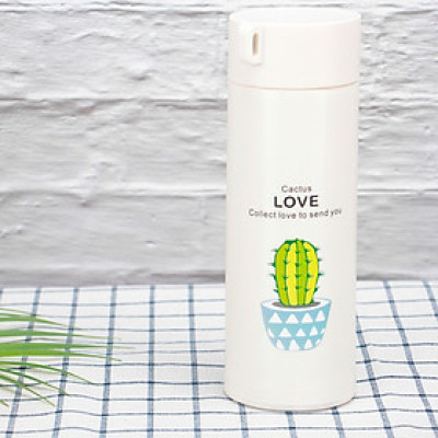 Bình Nước Thủy Tinh Giữ Nhiệt Bọc Nhựa Chữ Love 400ml (Màu Ngẫu Nhiên)