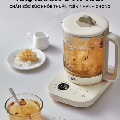 Bình Pha Trà BEAR 1,5L Ấm Thủy Tinh Đun Nước Giữ Nhiệt Hẹn Giờ Có Lưới Lọc Bảo Hành 18 Tháng - SB-PT15K 1000W