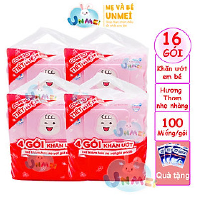 Combo Tiết Kiệm 3 Gói Khăn Ướt Bobby Care Hương Dịu Nhẹ 100 Tờ/Gói - Tặng 1 Gói Cùng Loại