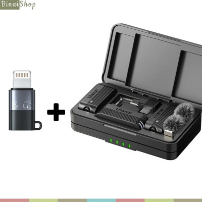 Ulanzi A100 - Micro Cài Áo Không Dây, Khử Tiếng Ồn 3 Cấp Cho Điện Thoại, Máy Ảnh Trong Phạm Vi 20m - Hàng chính hãng