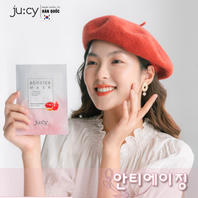 Combo 10 Mặt nạ dưỡng trắng căng bóng da Hàn Quốc Ju:cy Booster Mask 