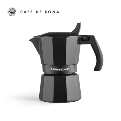 Bình moka nhôm 2 cup 90ml màu đen CAFE DE KONA