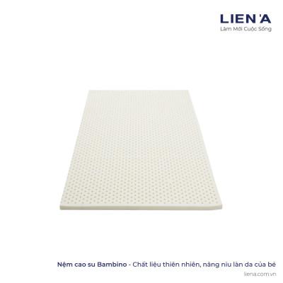{ TẶNG GỐI } Nệm Cao Su Em Bé Liên Á Bambino - Cao 2cm - Đệm Cũi Em Bé Cao Su Thiên Nhiên 100%