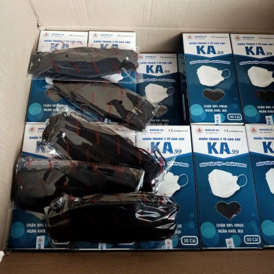 10 cái khẩu trang y tế 4D Khánh An KA99 ngăn vi khuẩn virus 99% ôm sát khuôn mặt không lem son và rất dễ thở